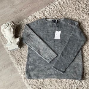 Theory women’s light heather grey fluffy sweater